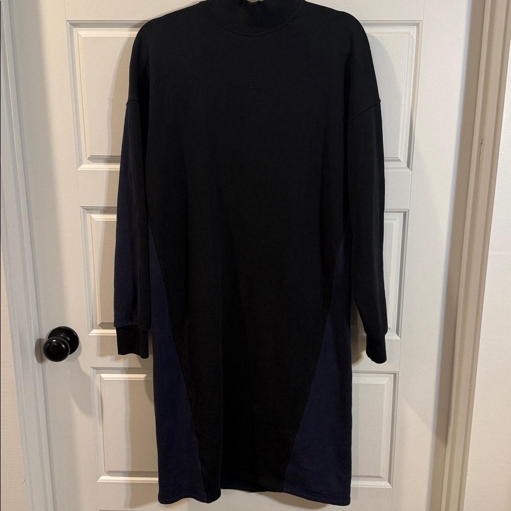 CLOSED organic cotton sweatshirt dress in black/blue XS